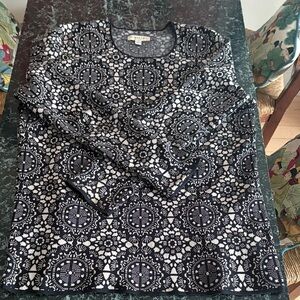 Burberry Black Ivory Geometric Knit Sweater L